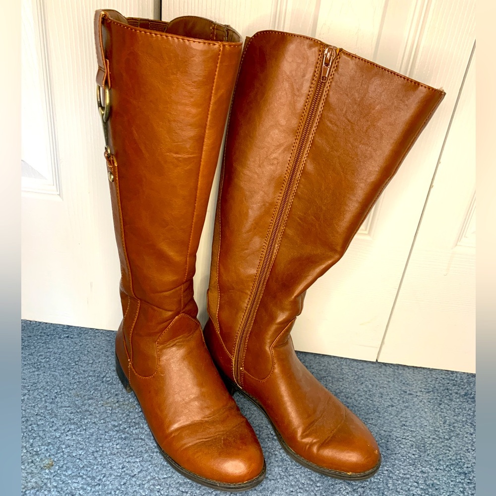 Life Stride Brown Wide Calf Boots Size 6